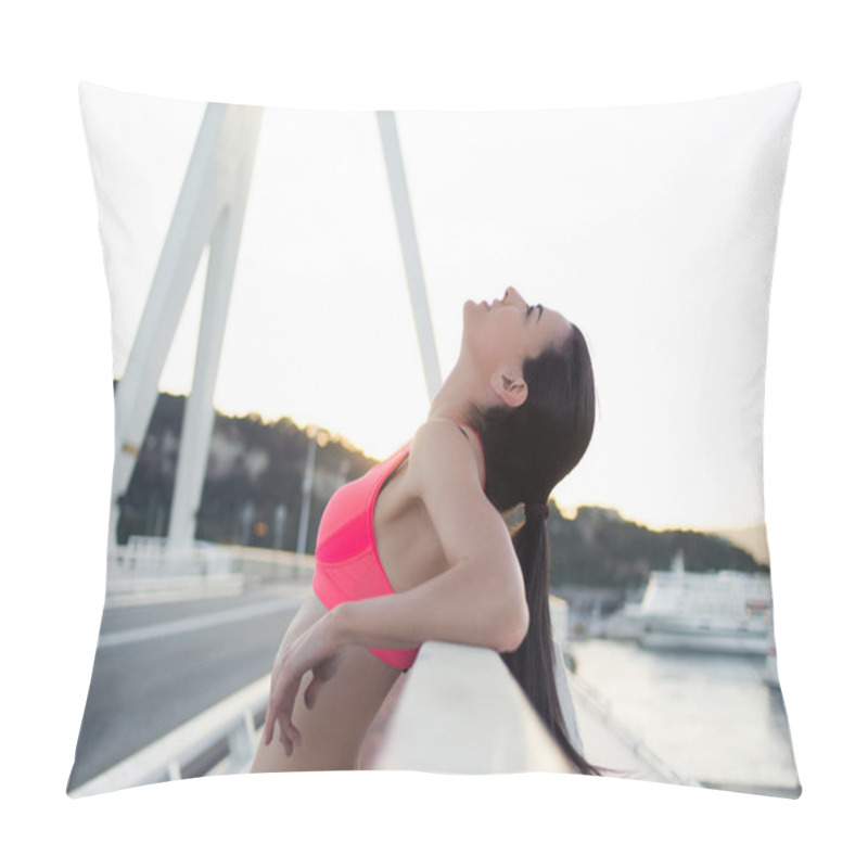 Personality  Sportswoman Resting After Physical Exercise Pillow Covers