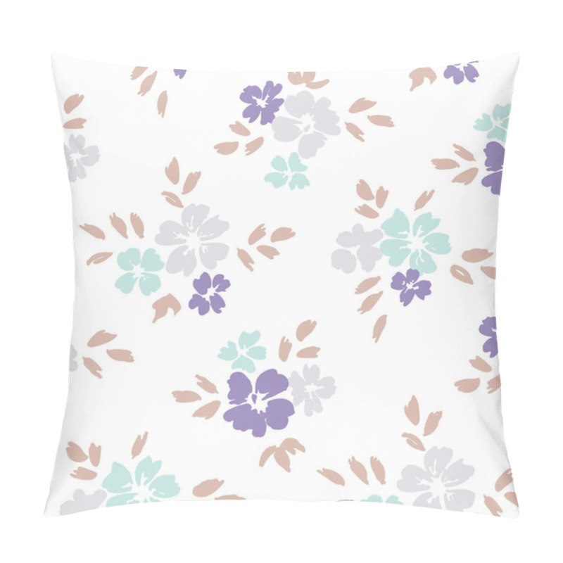 Personality  Hand Painted Large Scale Pastel Floral Vector Seamless Pattern On White Background Pillow Covers