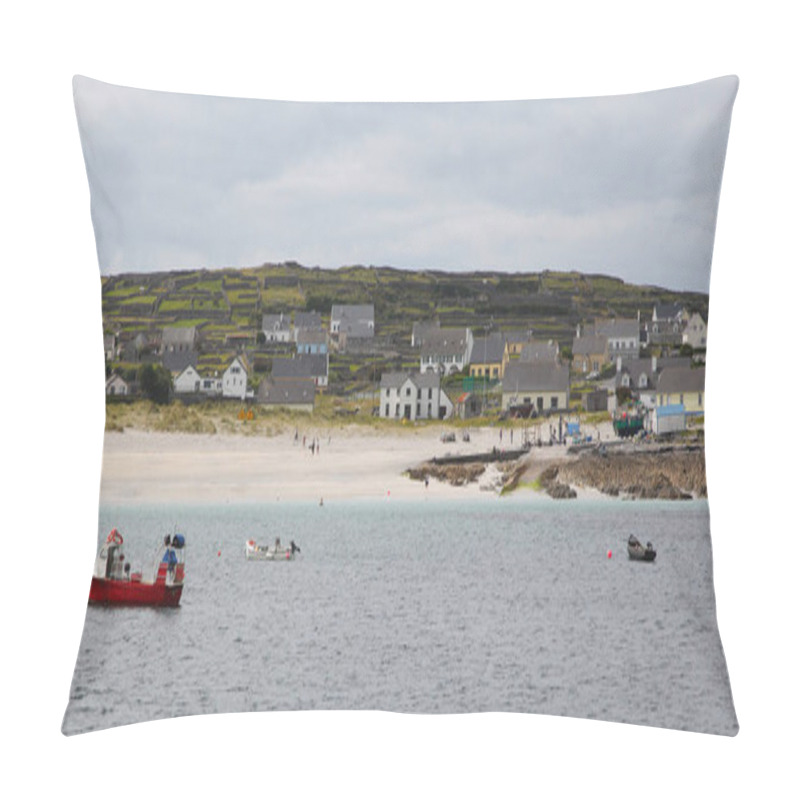 Personality  Caherard View And Stone Fence From The Sea On Inisheer Island On Aran Islands Pillow Covers