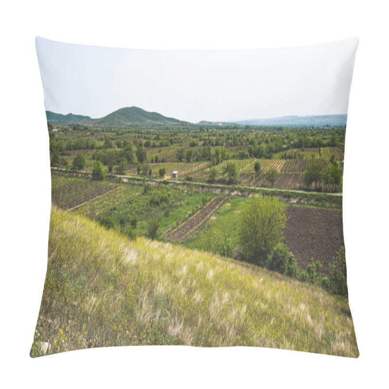 Personality  Beautiful Scenic Views In Georgia During Summer Green Landscapes Travel Pillow Covers