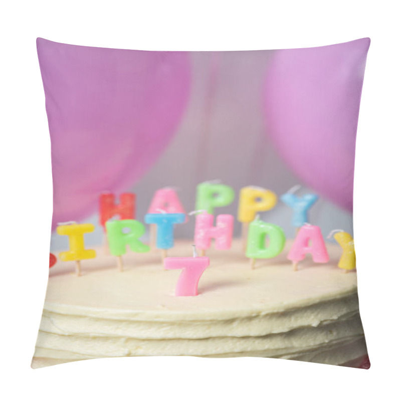 Personality  Birthday Cake With Number Seven  Pillow Covers