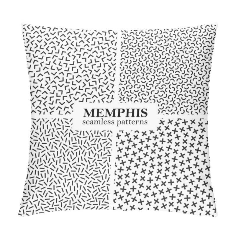 Personality  Collection Of Memphis Seamless Patterns. Fashion Design 80-90s. Pillow Covers