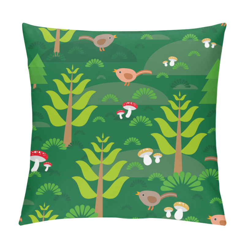 Personality  Seamless Green Forest Background Pillow Covers