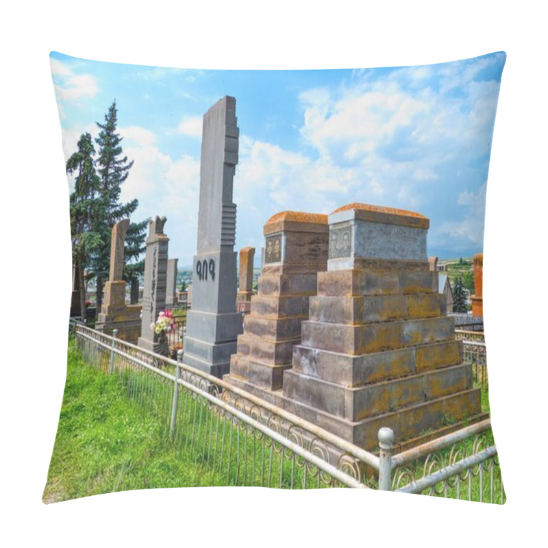 Personality  Khachkar Traditional Grave Stone In Armenia History Pillow Covers