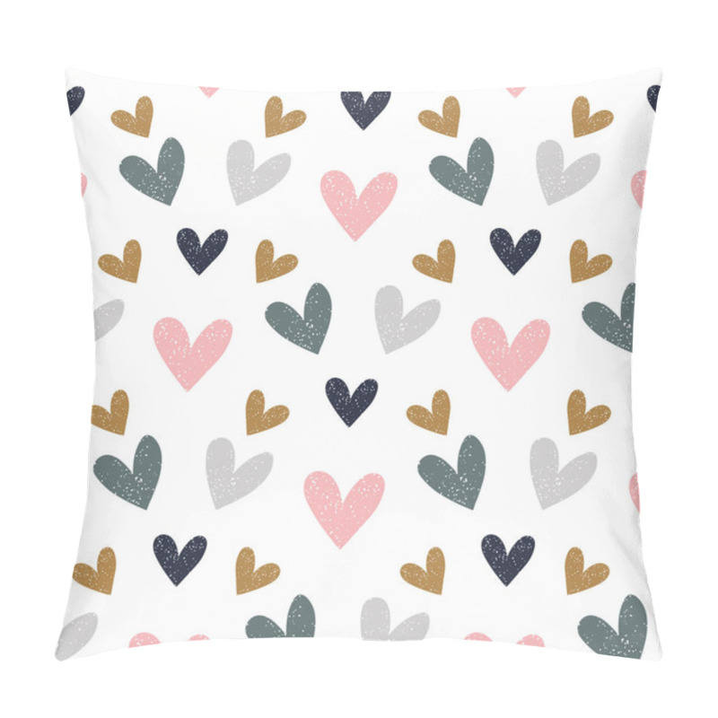 Personality  Seamless Pattern With Hand Drawn  Hearts. Childish Texture For Fabric, Textile, Apparel. Vector Background Pillow Covers