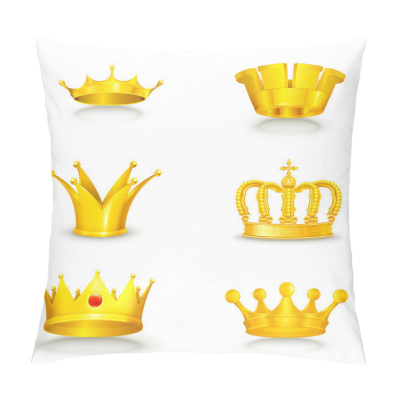 Personality  Crown Set On White Pillow Covers