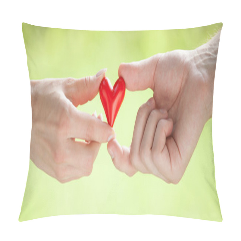 Personality  Hands Holding Red Heart Pillow Covers