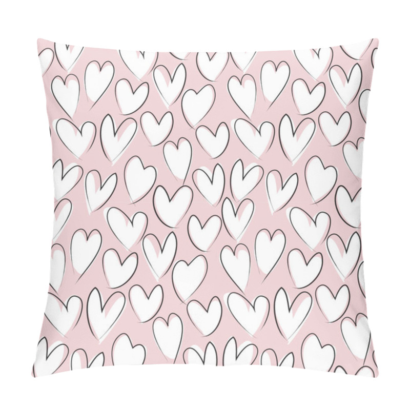 Personality  Heart Shape Brush Strokes Seamless Pattern Pillow Covers