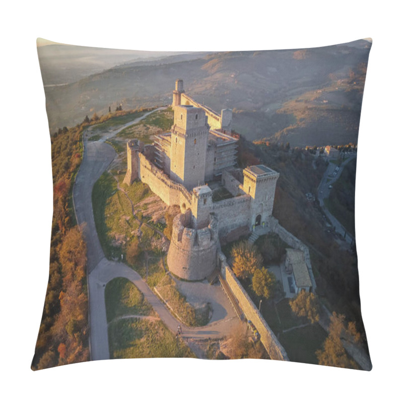 Personality  Aerial View At Sunset On Rocca Major In Assisi In Umbria In Italy Pillow Covers