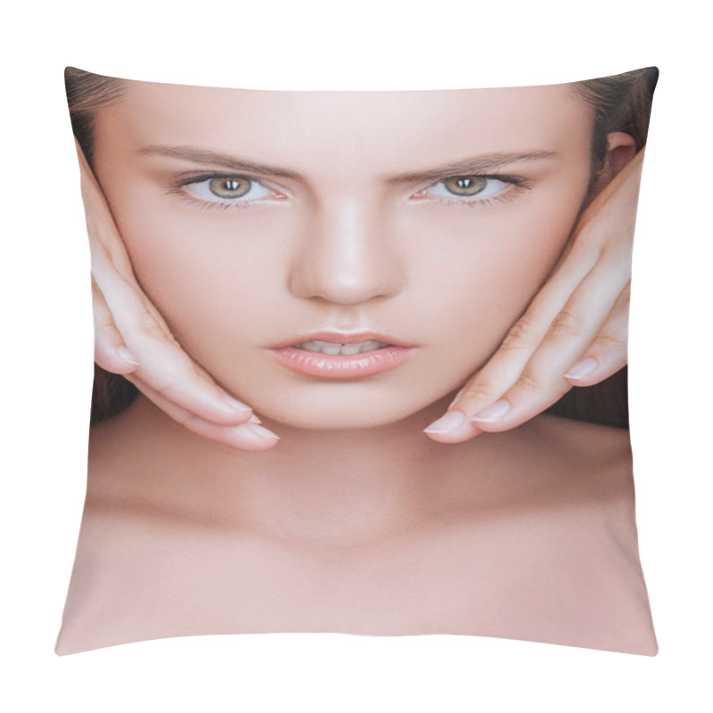 Personality  Woman With Perfect Skin Pillow Covers