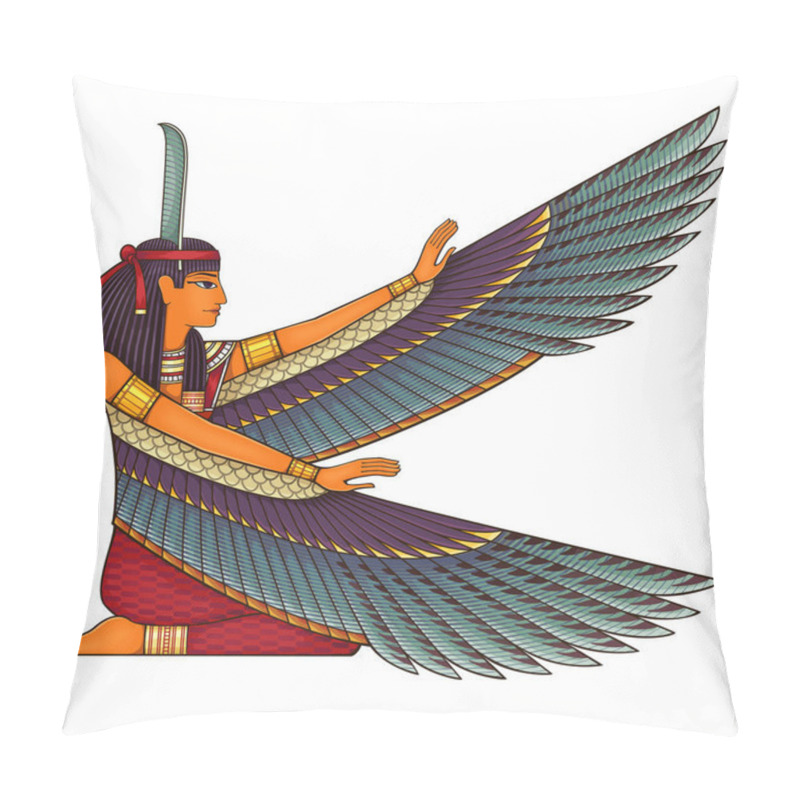 Personality  Egyptian Ancient Symbol.Religion Icon.Egypt Deiteis.Culture.Design Element.Isis. Pillow Covers