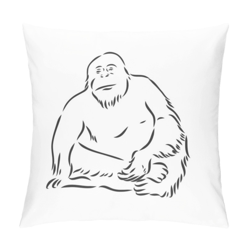 Personality  Vector Image Of A Chimpanzee On White Background Pillow Covers