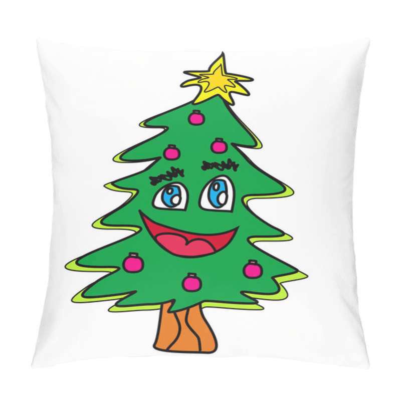 Personality  Christmas Tree Cartoon Character Pillow Covers