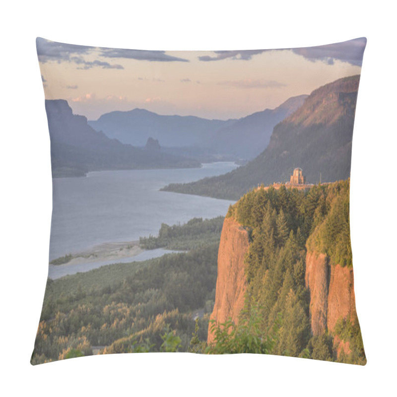 Personality  Crown Point And The Columbia River Gorge At Sunset. Pillow Covers