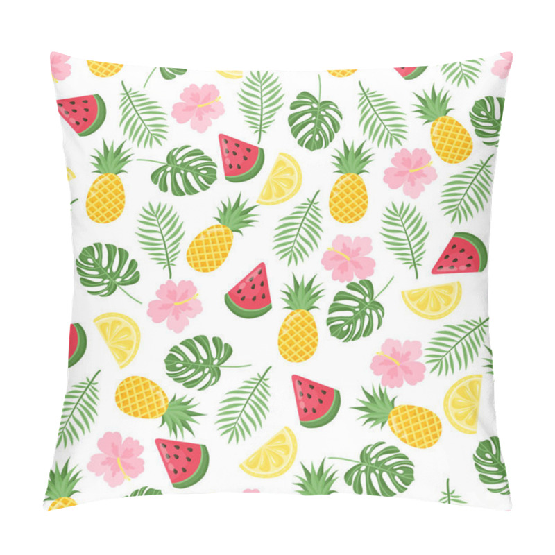 Personality  Seamless Pattern With Tropical Palm Leaves And Bananas. Vector Illustration. Pillow Covers