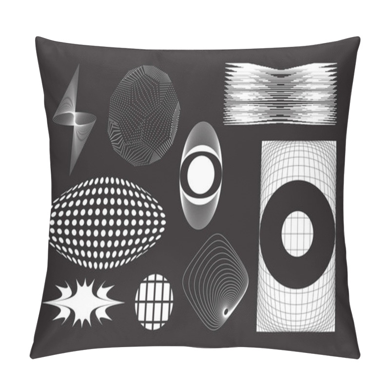 Personality  The Reimagined Design Of 80-90s, Retro-futurism, Brutalist Style. New Look At Design, With Distorted And Extraordinary Forms, Bold Abstract Geometric Shapes. For Web, Media, Sci-fi Scenes, Games Logo Pillow Covers