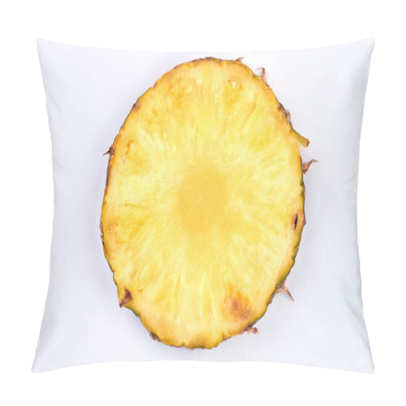 Personality  Slice Of Ripe Pineapple On Light Background. Pillow Covers