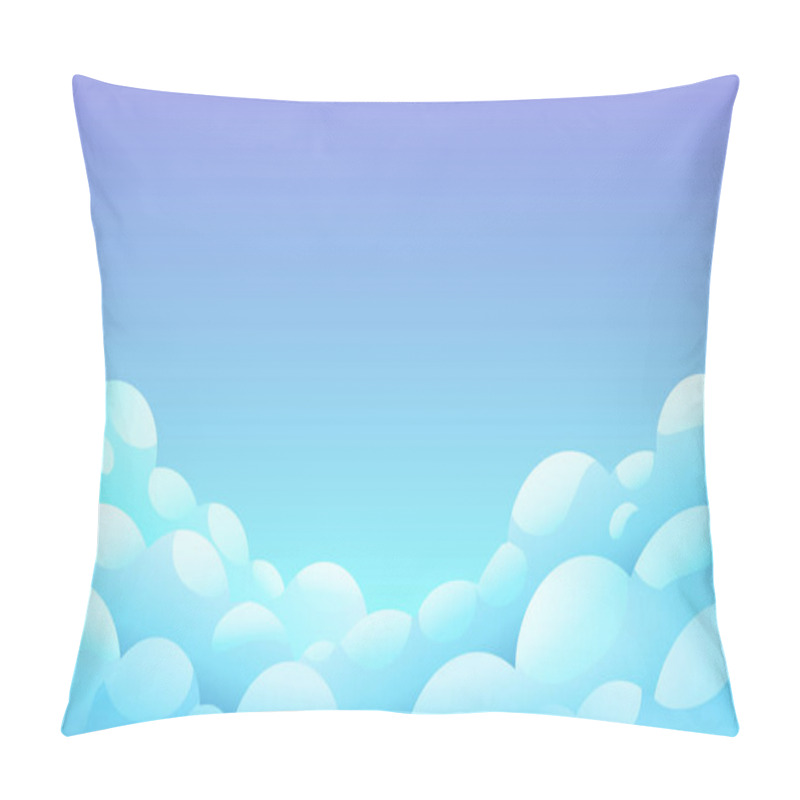 Personality  Blue Night Sky With White Fluffy Clouds Pillow Covers