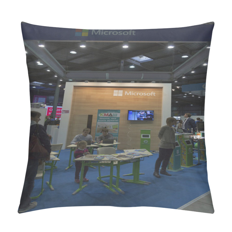 Personality  Microsoft Company Booth At CEE 2015, The Largest Electronics Trade Show In Ukraine Pillow Covers