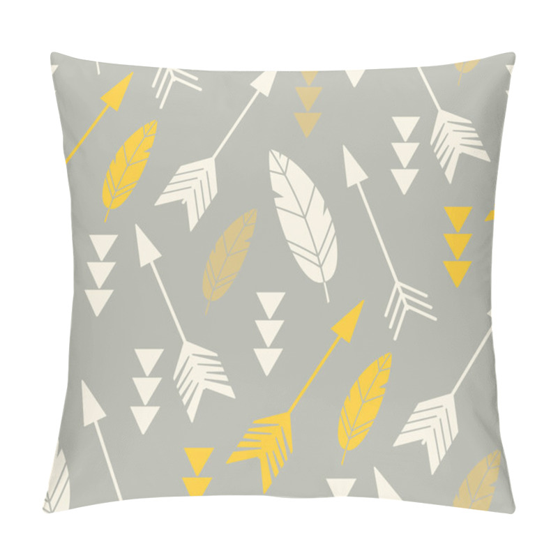 Personality  Bohemian Feathers And Arrows, Seamless Pattern Pillow Covers