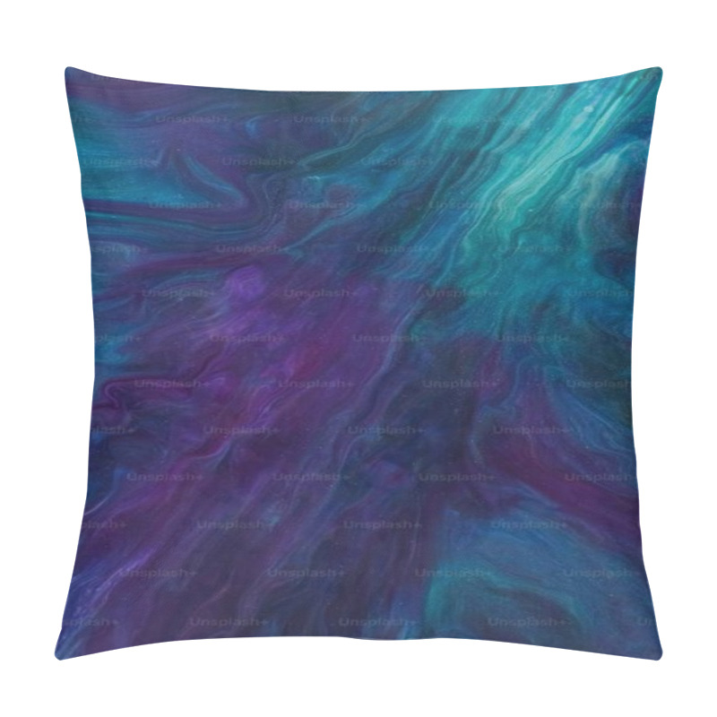 Personality  Vibrant Abstract Swirls Of Blue And Purple Paint. Pillow Covers