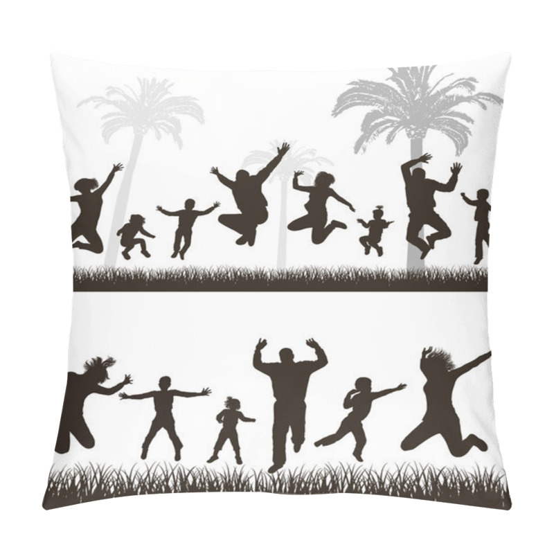 Personality  Young Active Family. Very Detailed Silhouettes. Conceptual Set. Pillow Covers