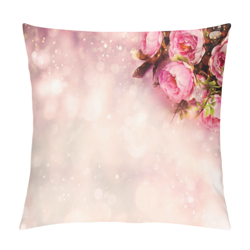 Personality  Spring Background Of Flowering Peonies And Leaves  Pillow Covers