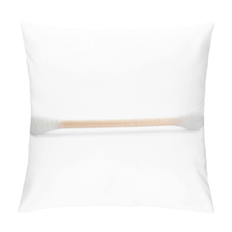 Personality  Wooden Cotton Swab On White Background. Hygienic Accessory Pillow Covers