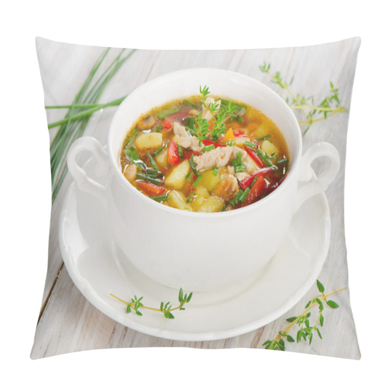 Personality  Chicken Soup With Vegetables Pillow Covers