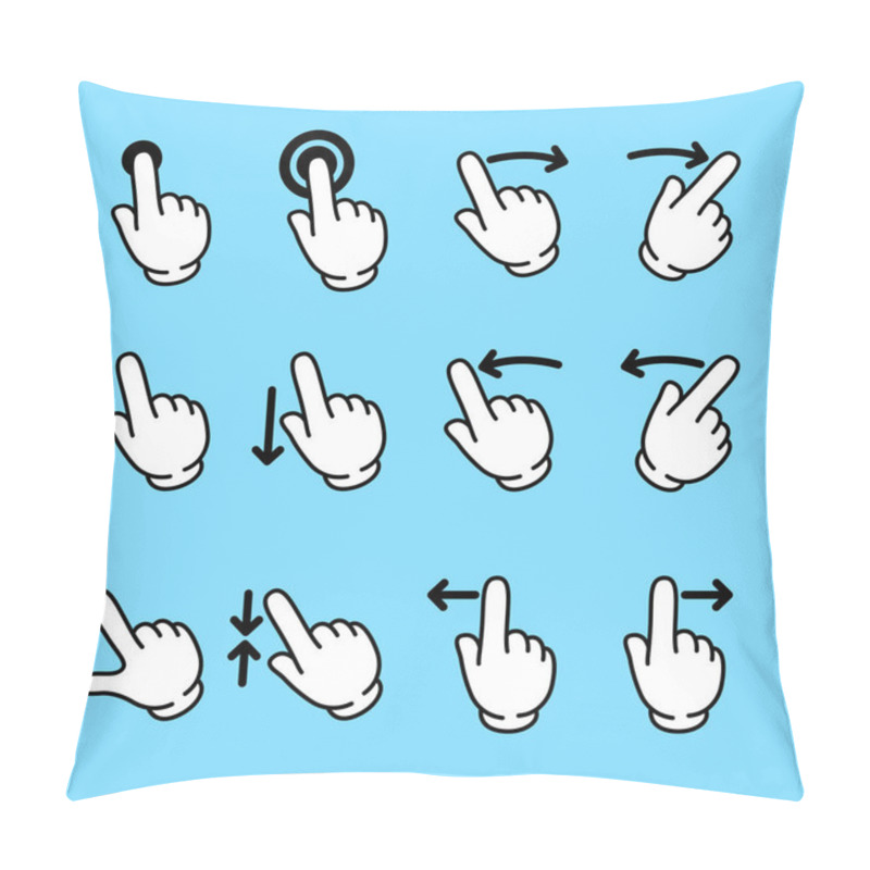 Personality  Swipe Finger Icon, Vector Illustration Swipedirection Arrow Pointing Finger Pillow Covers