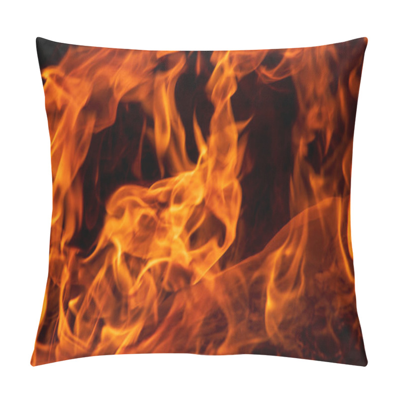 Personality  Abstract Flame, Fire Flame Texture, Background. Tongues Of Fire On A Dark Background. Pillow Covers