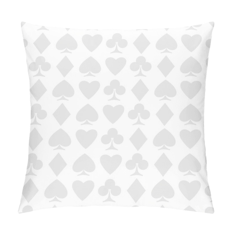 Personality  Seamless Pattern Of Playing Card Suits On White. Vector Background Design. Hearts, Spades, Diamonds And Clubs Symbol. Casino And Poker Rooms Wallpaper Pillow Covers