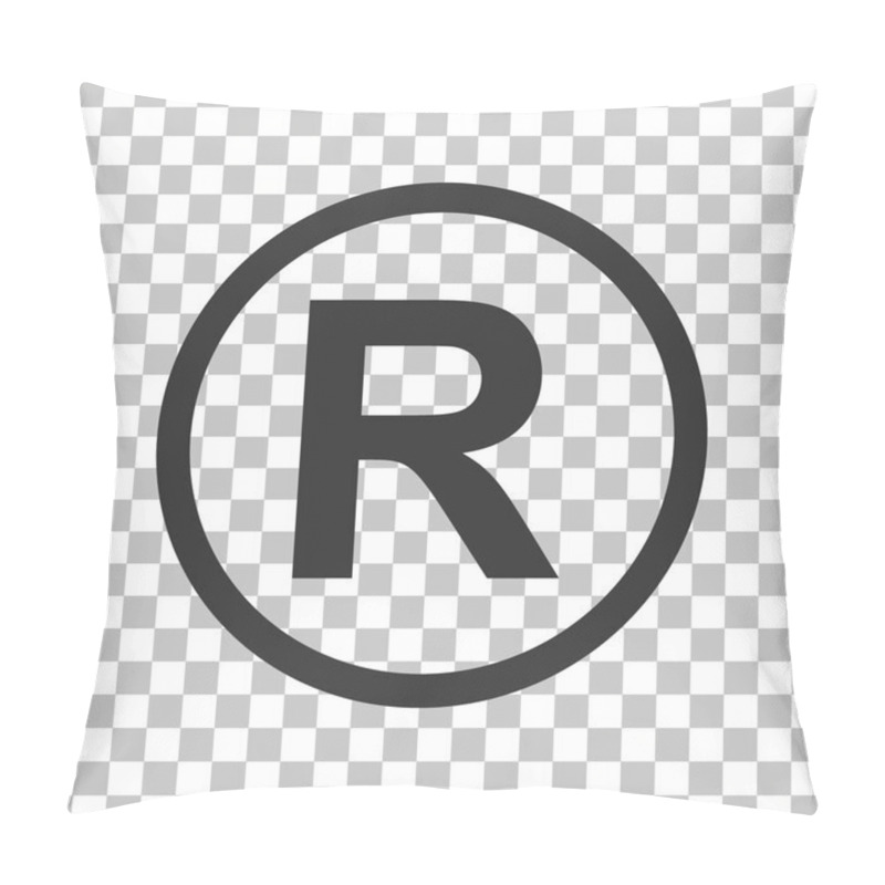 Personality  Registered Trademark Sign. Dark Gray Icon On Transparent Background. Pillow Covers