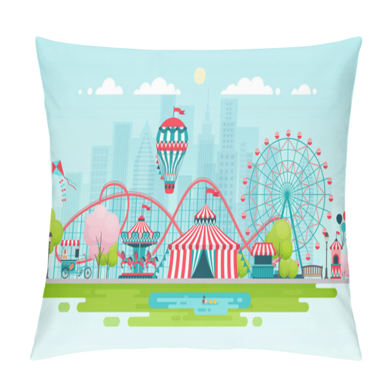 Personality  Amusement Park, Urban Landscape. Pillow Covers