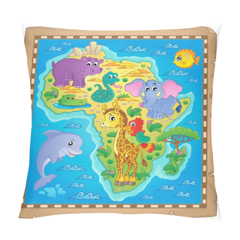 Personality  Africa Map Theme Image 3 Pillow Covers