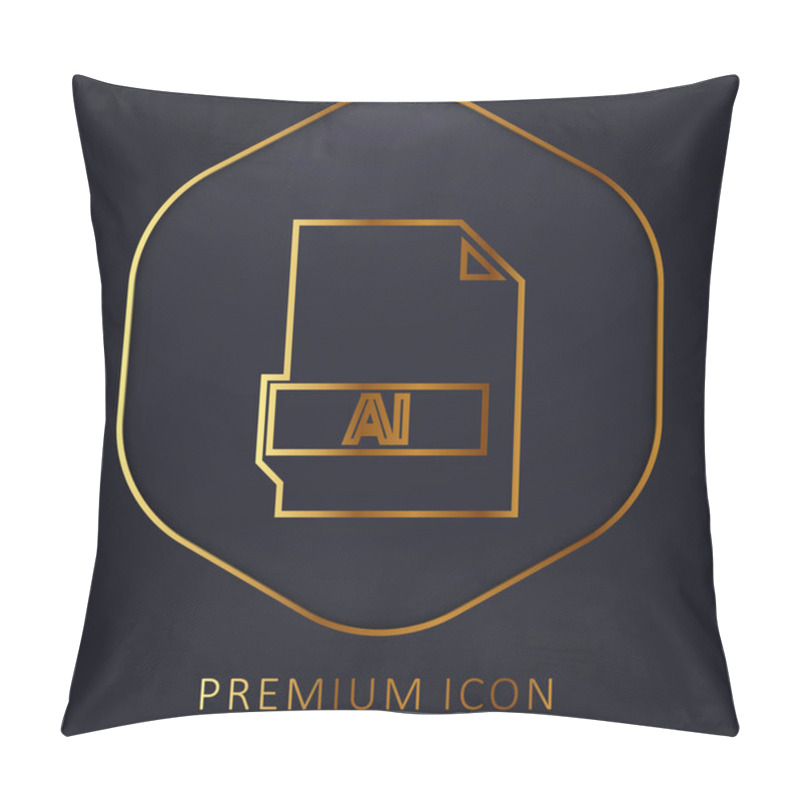 Personality  AI Golden Line Premium Logo Or Icon Pillow Covers