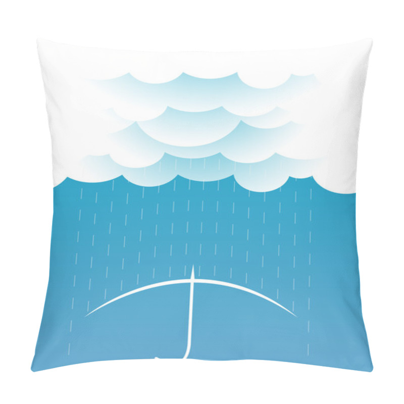 Personality  Rain.Vector Image With Dark Clouds In Wet Day Pillow Covers