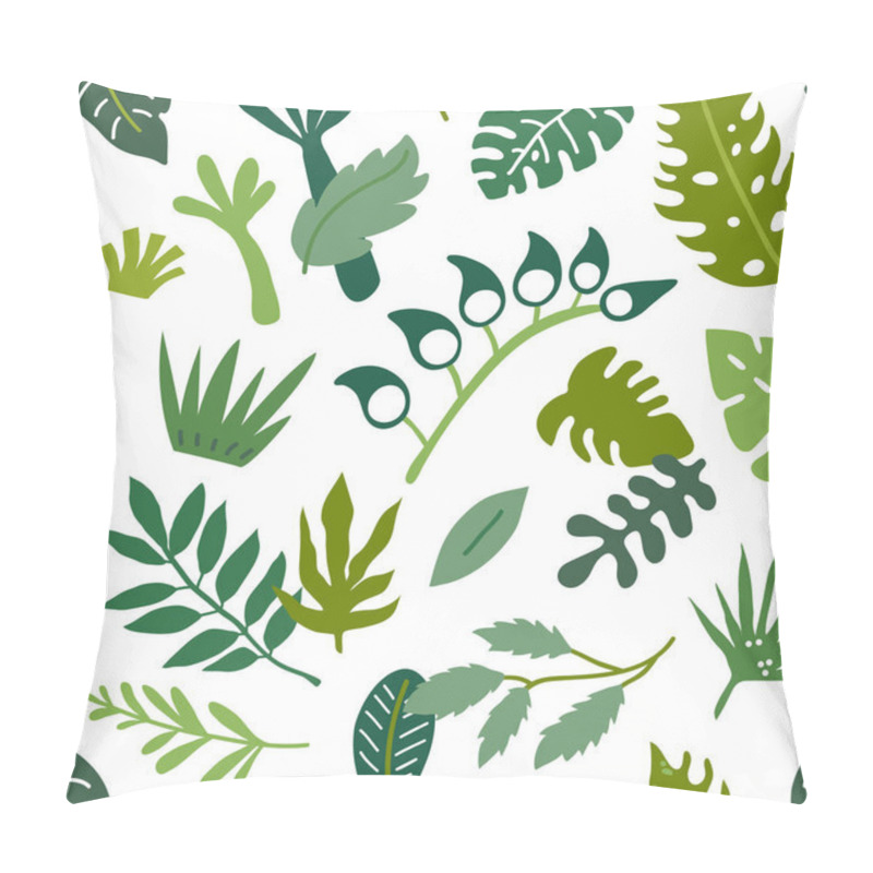 Personality  Vector Nautical Seamless Background Pattern With Hand Drawn Beautiful Leaves, Plants, Flowers Pillow Covers