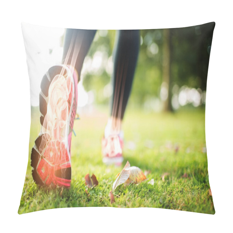 Personality  Highlighted Foot Bones Of Jogging Woman Pillow Covers