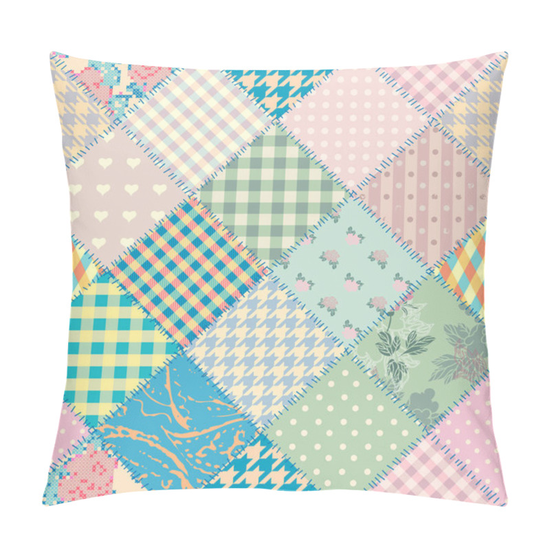 Personality  Patchwork Textile Pattern. Seamless Quilting Design Background. Pillow Covers