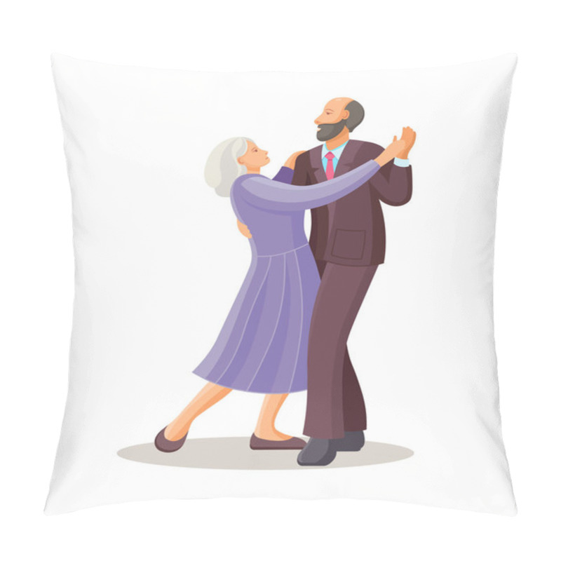 Personality  Elderly Man And Woman Senior Aged Persons Dance Waltz Pillow Covers