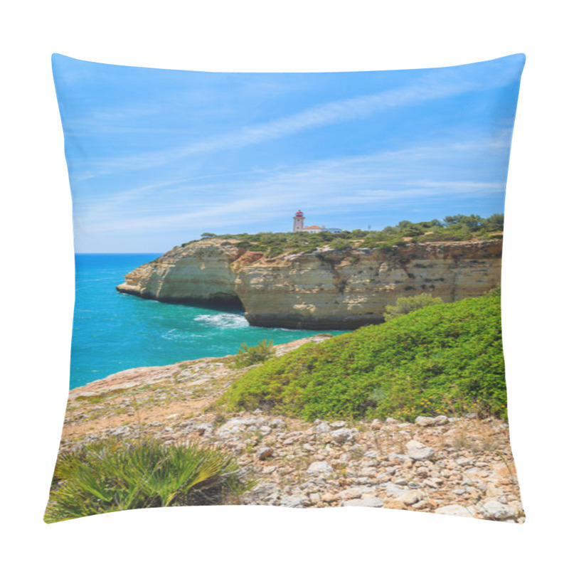 Personality  Blue Ocean And Lighthouse On Cliff Pillow Covers