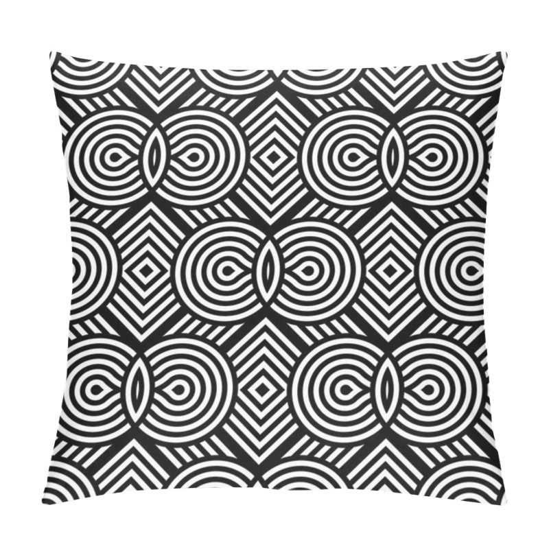 Personality  Design Seamless Monochrome Geometric Pattern Pillow Covers