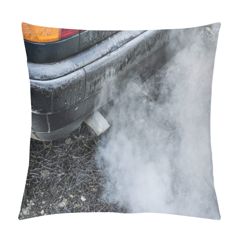 Personality  The Exhaust Pipe Of The Car, Which Emits Exhaust Gases Into The Atmosphere. Pillow Covers