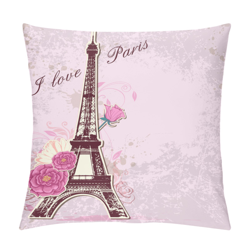 Personality  Roses And Eiffel Tower Pillow Covers