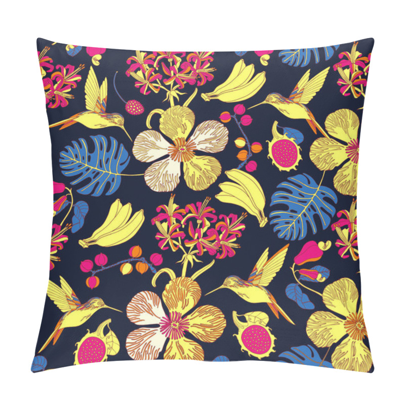 Personality  Bright Tropical Background With Exotic Plants.  Pillow Covers