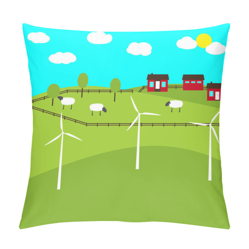 Personality  Farm And Windmills Pillow Covers