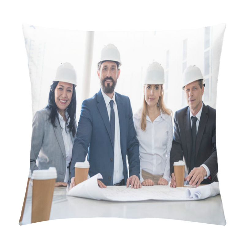 Personality  Smiling Multiethnic Architects In Formal Wear Pillow Covers