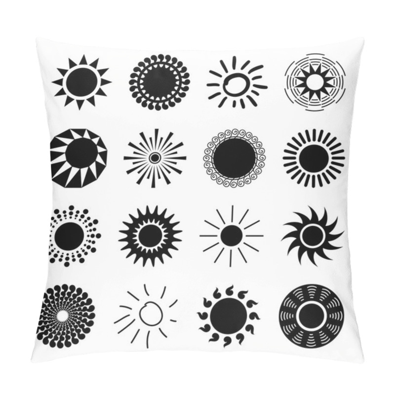 Personality  Sun Icons Set Pillow Covers