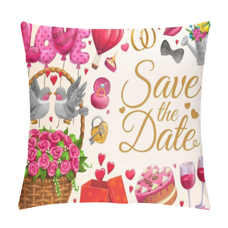 Personality  Wedding Invitation, Save The Date Love Hearts Pillow Covers